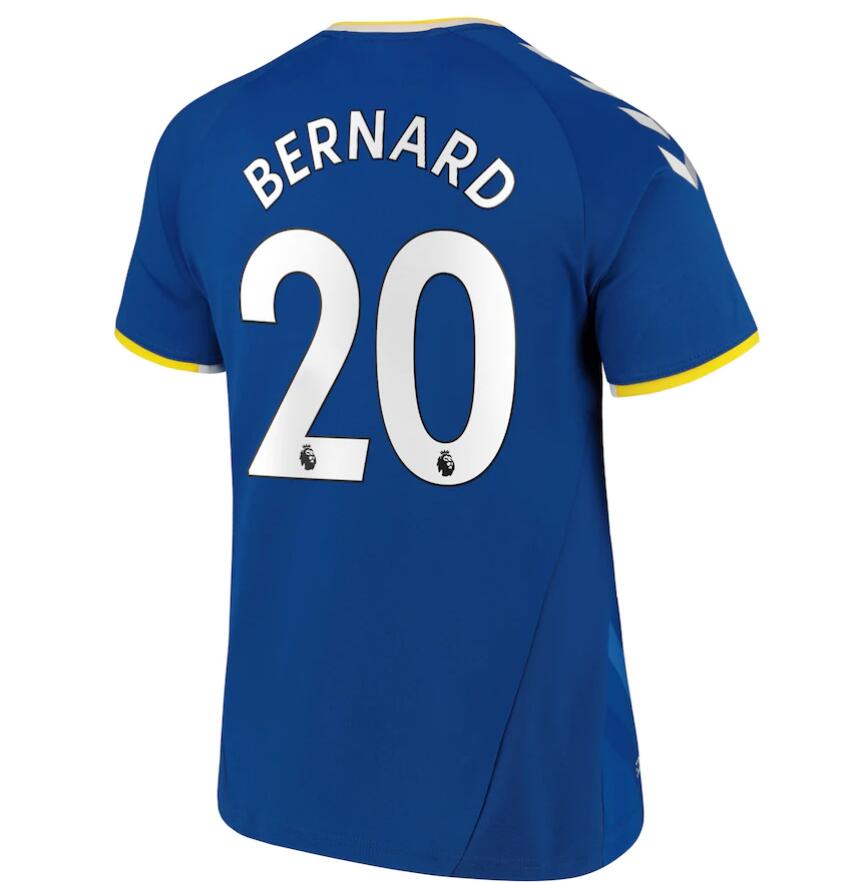 2021/22 Everton Home Kit Soccer Jersey with Bernard 20 printing